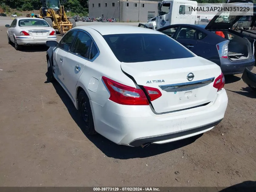 2017 Nissan Altima 2.5 S VIN: 1N4AL3AP2HN351229 Lot: 39773129