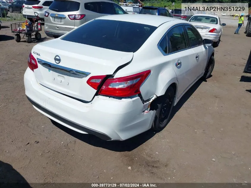 2017 Nissan Altima 2.5 S VIN: 1N4AL3AP2HN351229 Lot: 39773129