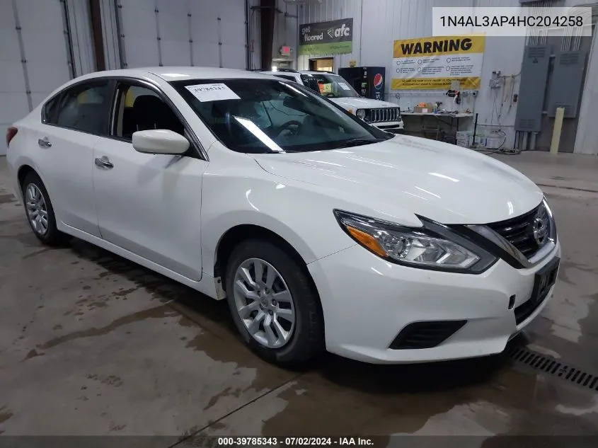 2017 Nissan Altima 2.5 S VIN: 1N4AL3AP4HC204258 Lot: 39785343