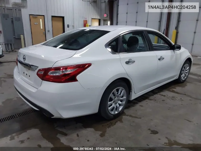 2017 Nissan Altima 2.5 S VIN: 1N4AL3AP4HC204258 Lot: 39785343