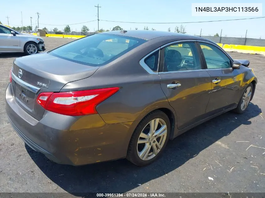 2017 Nissan Altima 3.5 Sl/3.5 Sr VIN: 1N4BL3AP3HC113566 Lot: 39951394