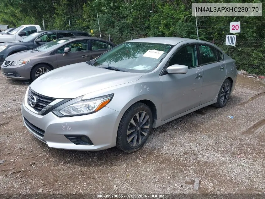 2017 Nissan Altima 2.5 Sv VIN: 1N4AL3APXHC230170 Lot: 39979655