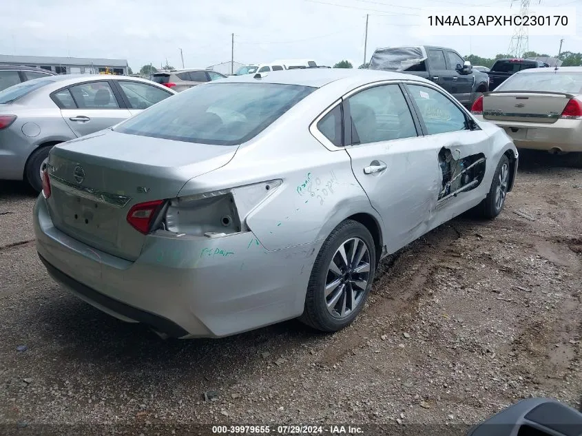 2017 Nissan Altima 2.5 Sv VIN: 1N4AL3APXHC230170 Lot: 39979655