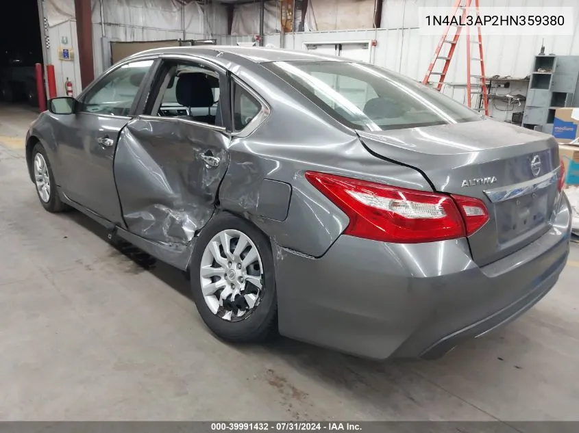 2017 Nissan Altima 2.5 S VIN: 1N4AL3AP2HN359380 Lot: 39991432