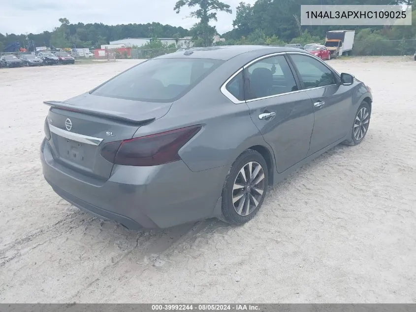 2017 Nissan Altima 2.5 Sl VIN: 1N4AL3APXHC109025 Lot: 39992244