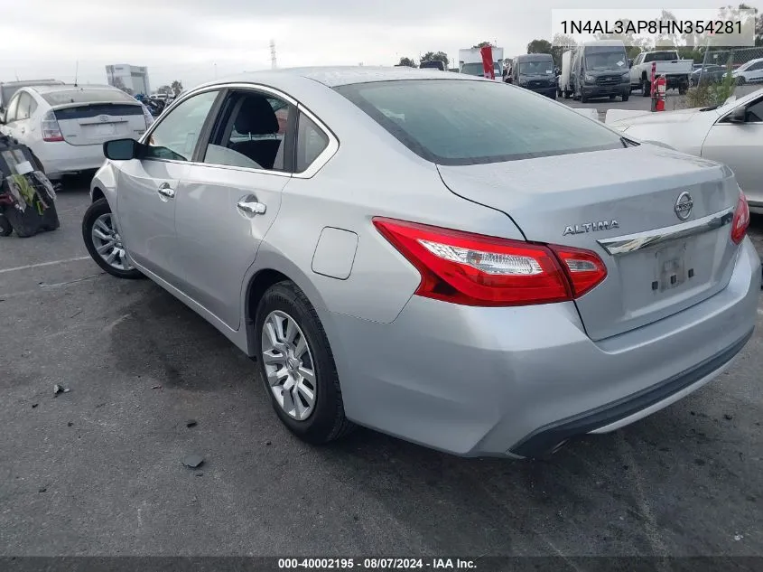 2017 Nissan Altima 2.5 S VIN: 1N4AL3AP8HN354281 Lot: 40002195