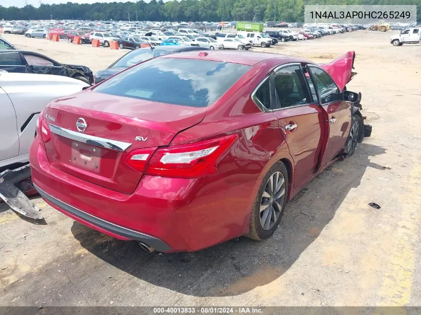 2017 Nissan Altima 2.5 Sv VIN: 1N4AL3AP0HC265249 Lot: 40013833