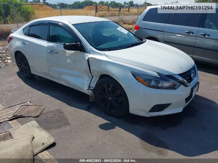 2017 Nissan Altima 2.5 Sr VIN: 1N4AL3AP7HC191294 Lot: 40022603