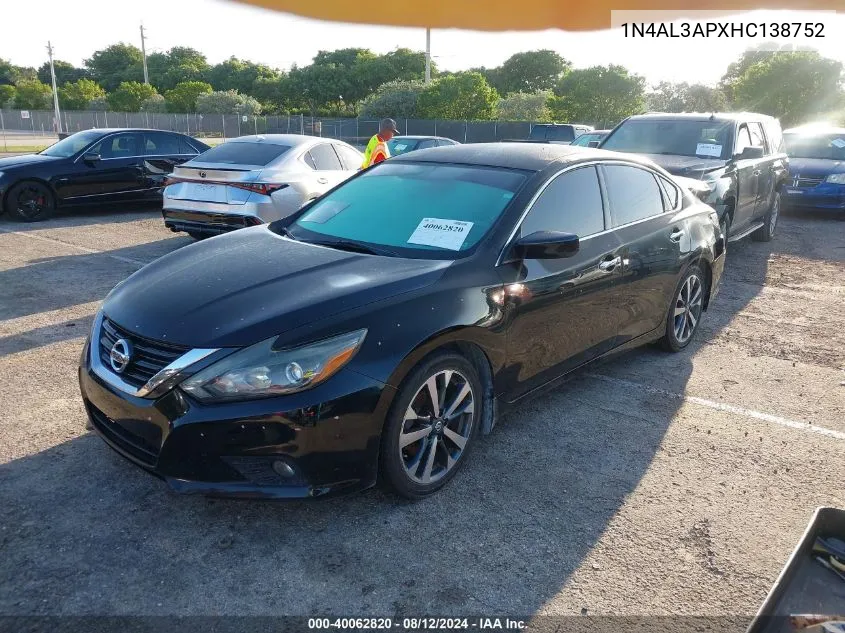 1N4AL3APXHC138752 2017 Nissan Altima 2.5 Sr