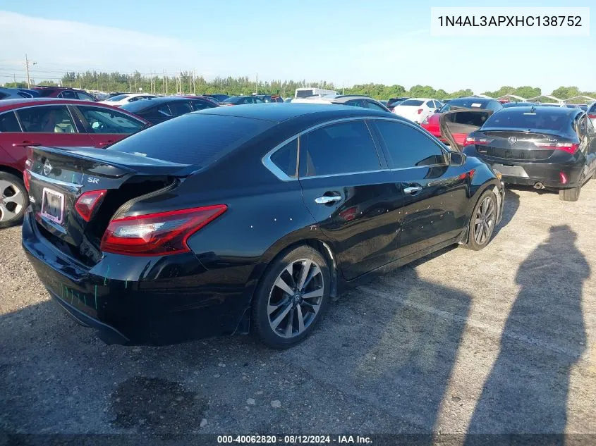 1N4AL3APXHC138752 2017 Nissan Altima 2.5 Sr