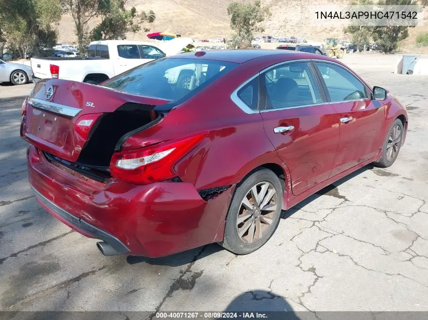 2017 Nissan Altima 2.5 Sl VIN: 1N4AL3AP9HC471542 Lot: 40071267