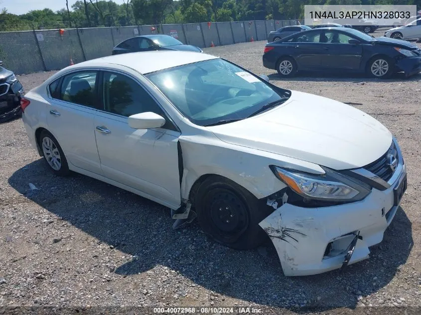 2017 Nissan Altima 2.5 S VIN: 1N4AL3AP2HN328033 Lot: 40072968