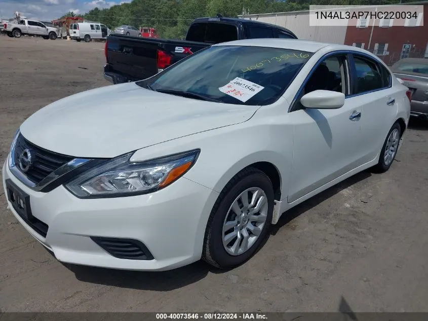 2017 Nissan Altima 2.5 S VIN: 1N4AL3AP7HC220034 Lot: 40073546