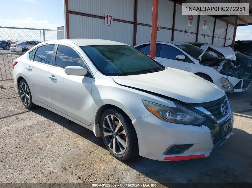 2017 Nissan Altima 2.5 Sr VIN: 1N4AL3AP0HC272251 Lot: 40122557