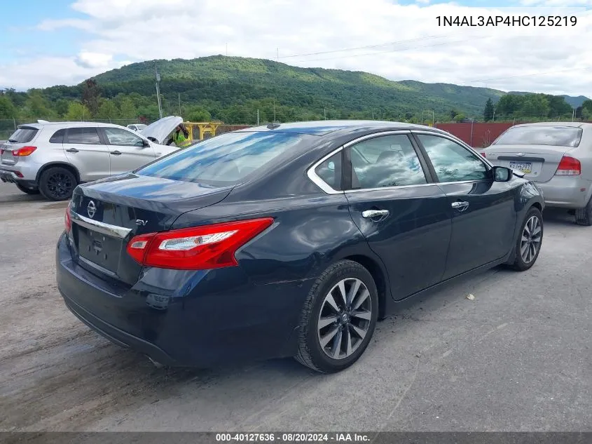 2017 Nissan Altima 2.5 Sv VIN: 1N4AL3AP4HC125219 Lot: 40127636