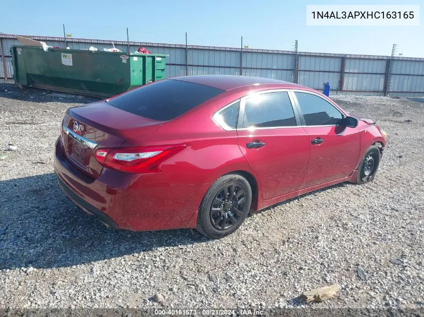 2017 Nissan Altima 2.5/S/Sv/Sl/Sr VIN: 1N4AL3APXHC163165 Lot: 40161573