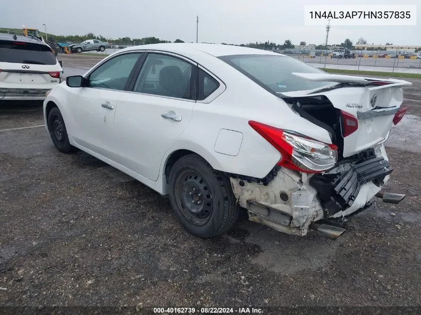 2017 Nissan Altima 2.5 S VIN: 1N4AL3AP7HN357835 Lot: 40162739