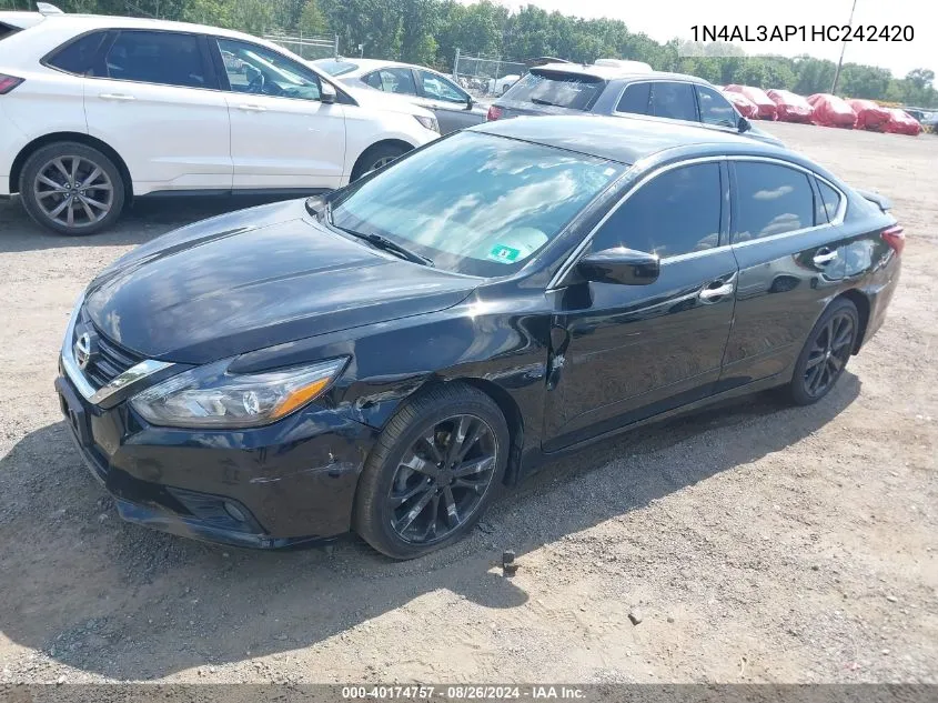 2017 Nissan Altima 2.5 Sr VIN: 1N4AL3AP1HC242420 Lot: 40174757