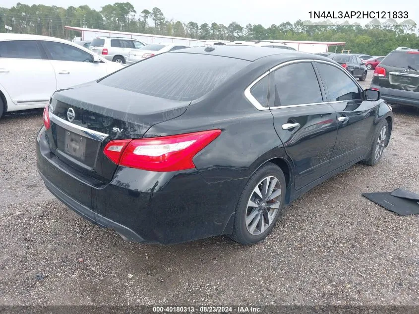 2017 Nissan Altima 2.5 Sv VIN: 1N4AL3AP2HC121833 Lot: 40180313