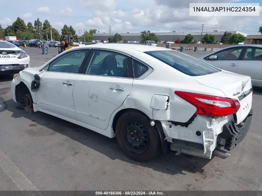 2017 Nissan Altima 2.5/S/Sv/Sl/Sr VIN: 1N4AL3AP1HC224354 Lot: 40188386