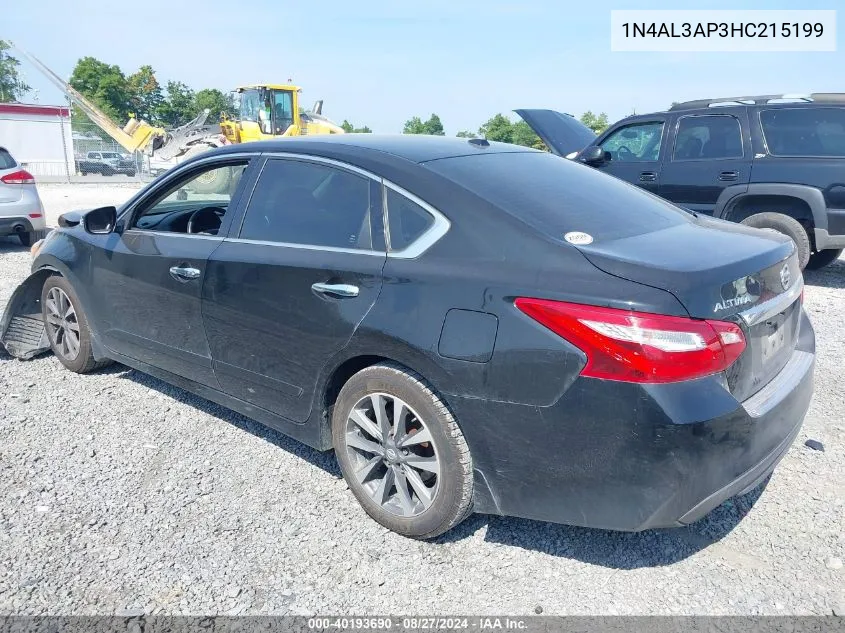 2017 Nissan Altima 2.5 Sv VIN: 1N4AL3AP3HC215199 Lot: 40193690