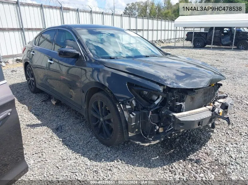 2017 Nissan Altima 2.5 Sr VIN: 1N4AL3AP9HC478538 Lot: 40239551