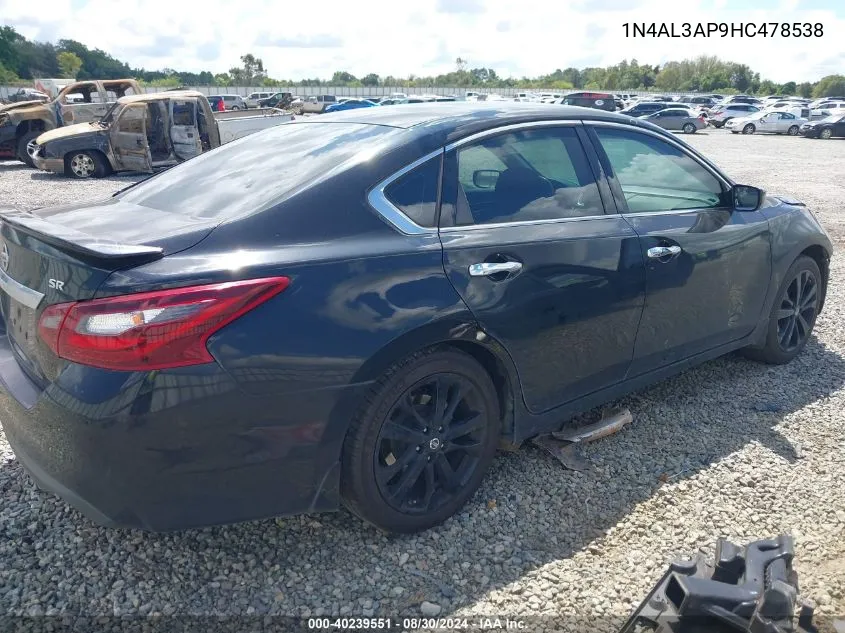 2017 Nissan Altima 2.5 Sr VIN: 1N4AL3AP9HC478538 Lot: 40239551