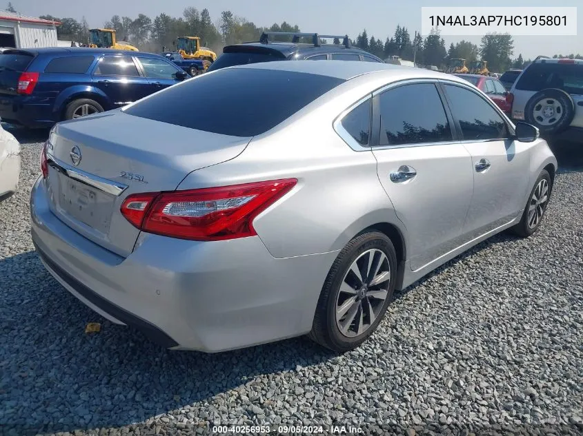 2017 Nissan Altima 2.5/2.5 S/2.5 Sl/2.5 Sr/2.5 Sv VIN: 1N4AL3AP7HC195801 Lot: 40256953