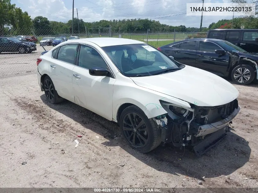 2017 Nissan Altima 2.5/S/Sv/Sl/Sr VIN: 1N4AL3AP2HC220135 Lot: 40261730