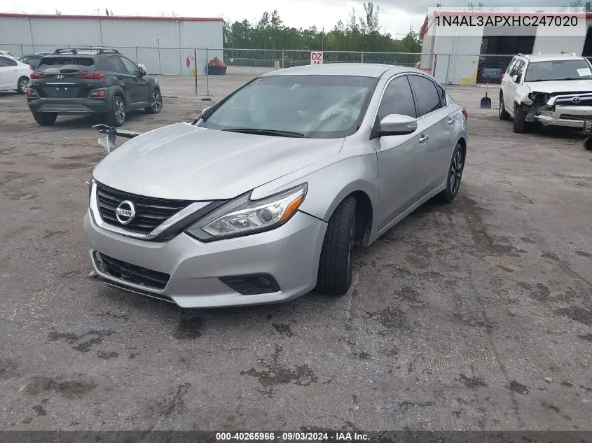 2017 Nissan Altima 2.5 S VIN: 1N4AL3APXHC247020 Lot: 40265966