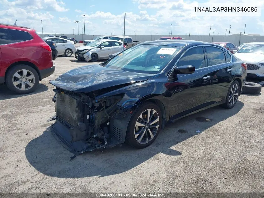 2017 Nissan Altima 2.5 Sr VIN: 1N4AL3AP3HN346086 Lot: 40268191