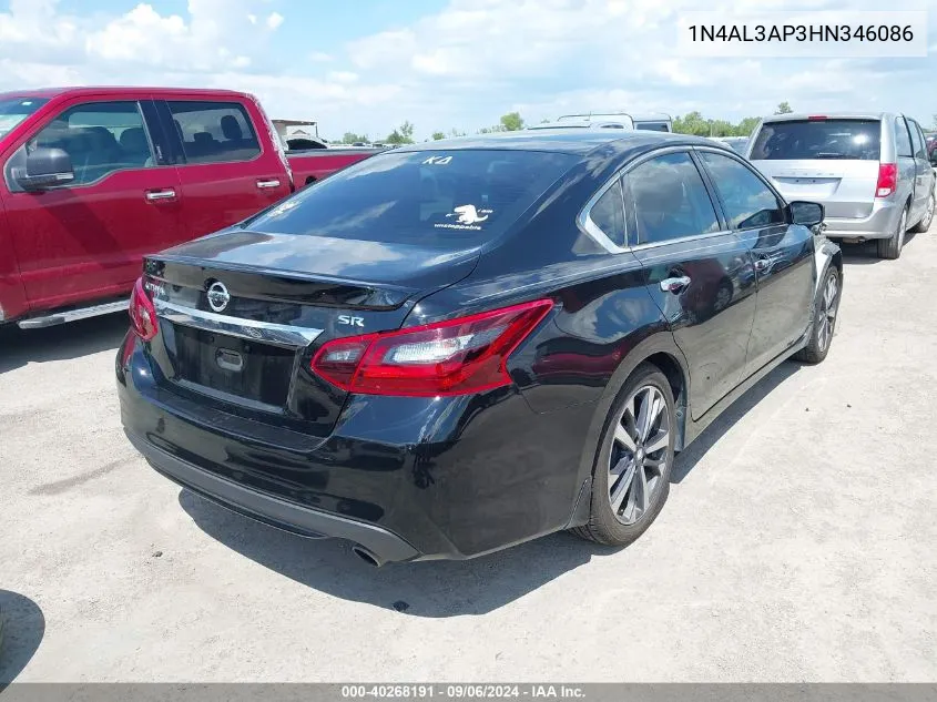 2017 Nissan Altima 2.5 Sr VIN: 1N4AL3AP3HN346086 Lot: 40268191