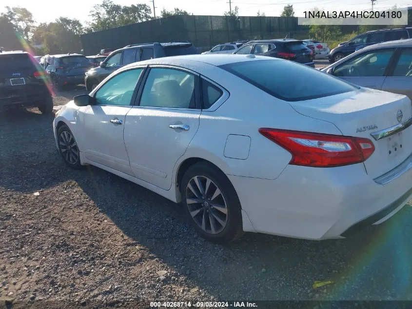 2017 Nissan Altima 2.5 Sv VIN: 1N4AL3AP4HC204180 Lot: 40268714