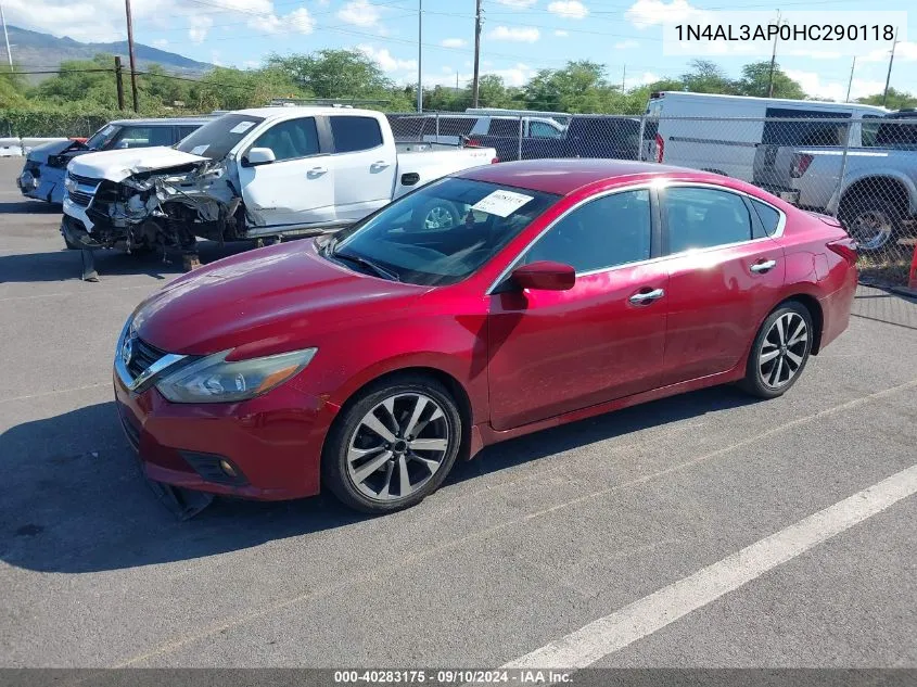 2017 Nissan Altima 2.5 Sr VIN: 1N4AL3AP0HC290118 Lot: 40283175