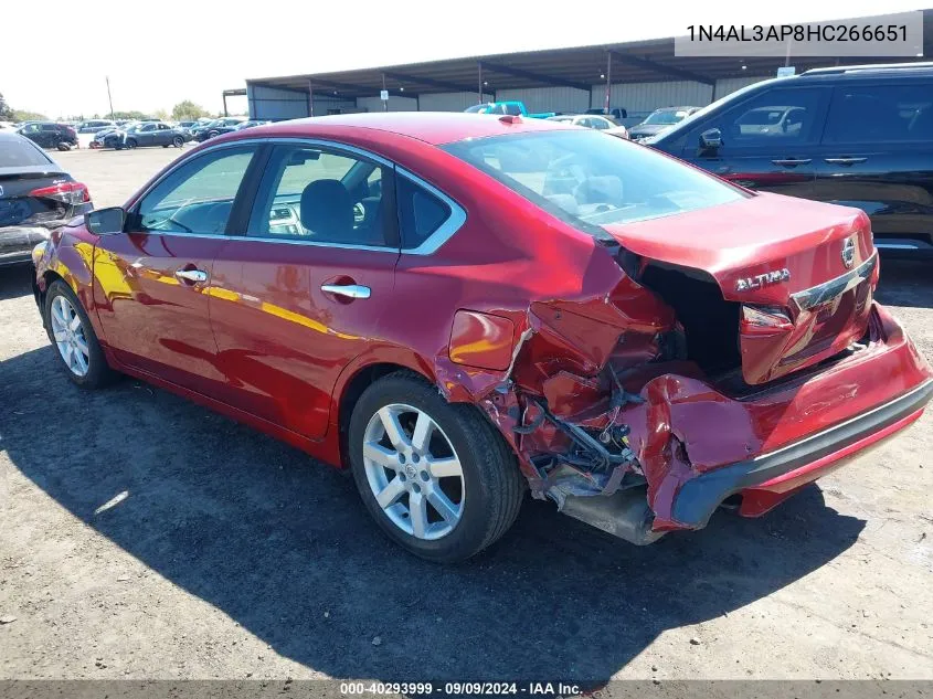 2017 Nissan Altima 2.5 Sv VIN: 1N4AL3AP8HC266651 Lot: 40293999