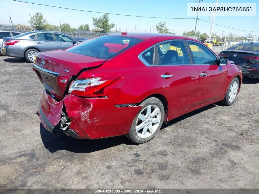 2017 Nissan Altima 2.5 Sv VIN: 1N4AL3AP8HC266651 Lot: 40293999