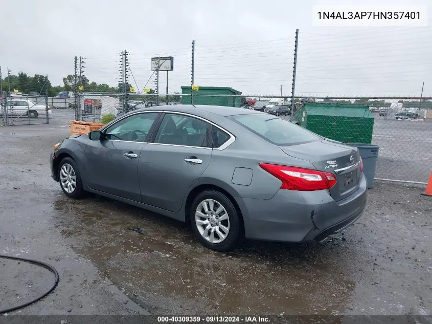 2017 Nissan Altima 2.5 S VIN: 1N4AL3AP7HN357401 Lot: 40309359