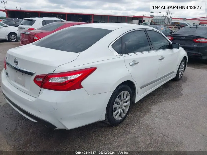 2017 Nissan Altima 2.5 S VIN: 1N4AL3AP4HN343827 Lot: 40314847