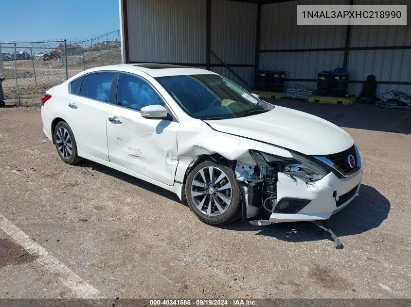 2017 Nissan Altima 2.5 Sv VIN: 1N4AL3APXHC218990 Lot: 40341585