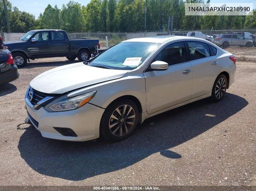 2017 Nissan Altima 2.5 Sv VIN: 1N4AL3APXHC218990 Lot: 40341585