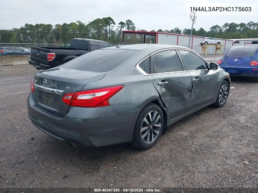 2017 Nissan Altima 2.5/S/Sv/Sl/Sr VIN: 1N4AL3AP2HC175603 Lot: 40347355