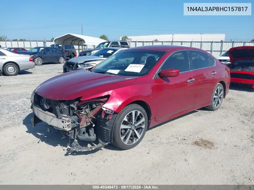 2017 Nissan Altima 2.5 Sr VIN: 1N4AL3AP8HC157817 Lot: 40349473