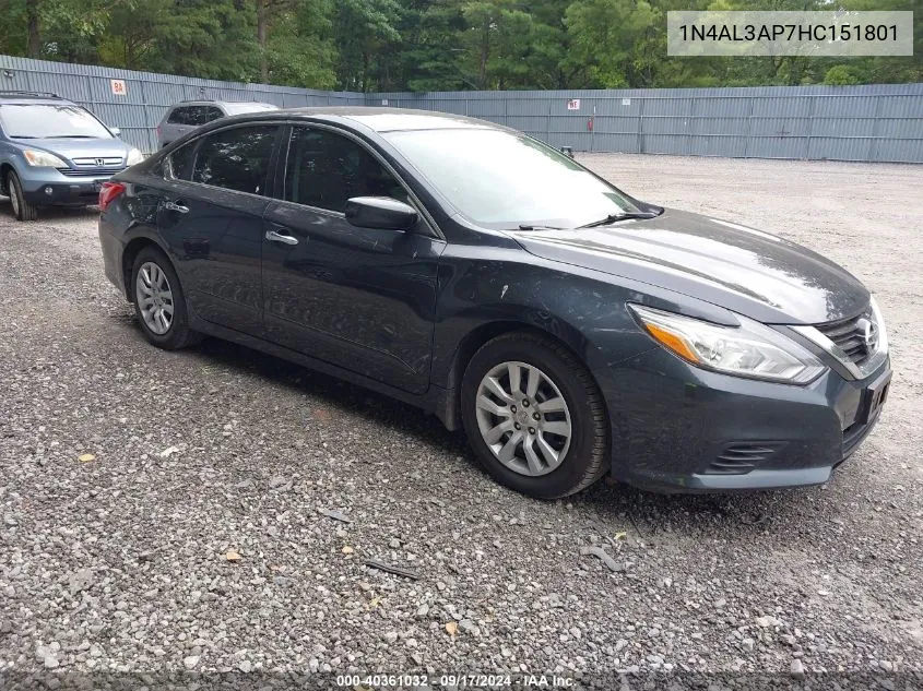 2017 Nissan Altima 2.5 S VIN: 1N4AL3AP7HC151801 Lot: 40361032