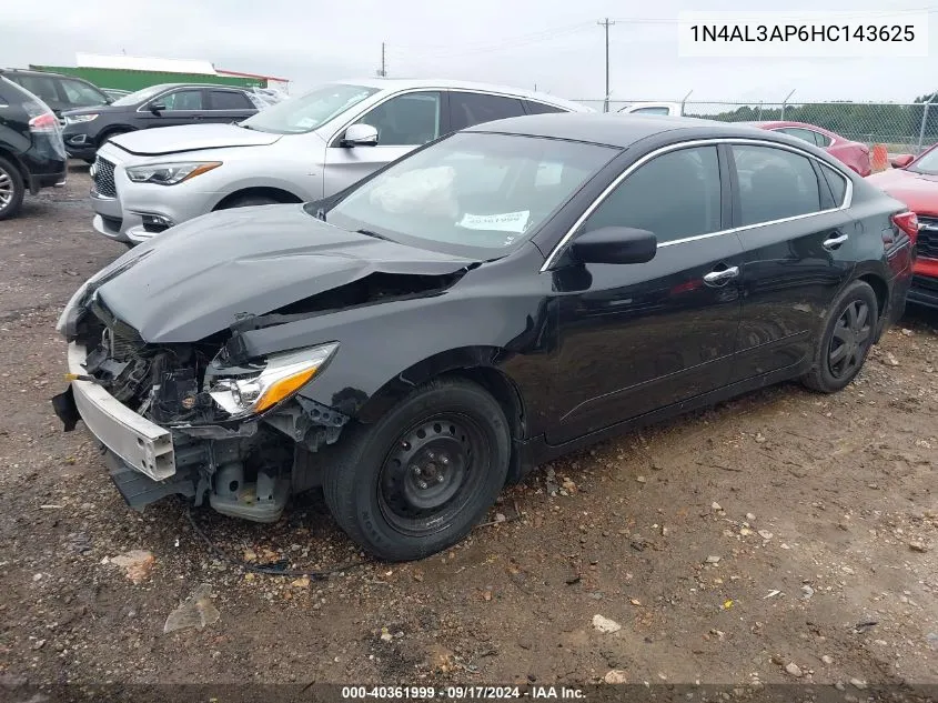 2017 Nissan Altima 2.5 S VIN: 1N4AL3AP6HC143625 Lot: 40361999