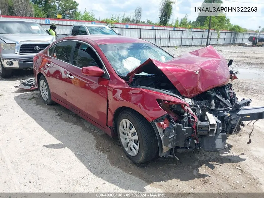 2017 Nissan Altima 2.5 S VIN: 1N4AL3AP0HN322263 Lot: 40366138