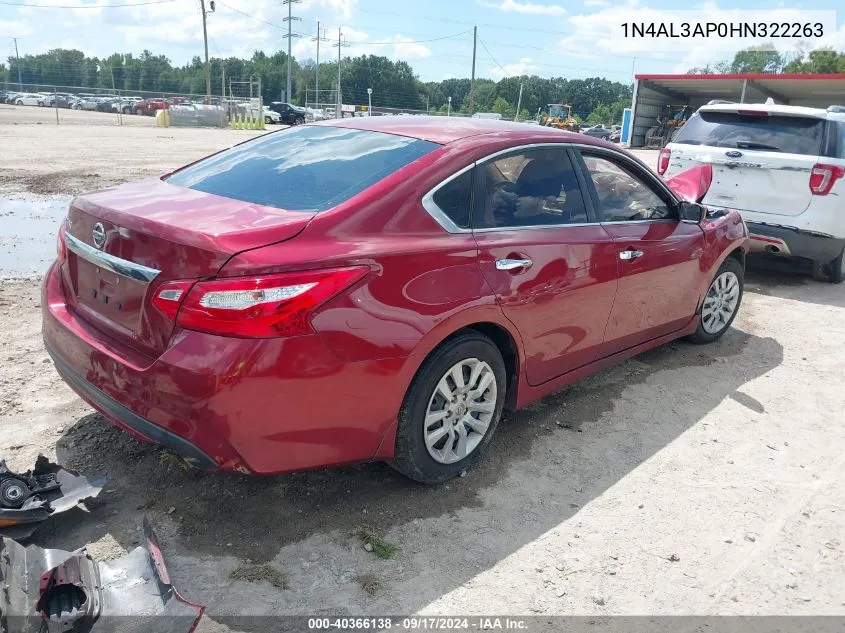 2017 Nissan Altima 2.5 S VIN: 1N4AL3AP0HN322263 Lot: 40366138