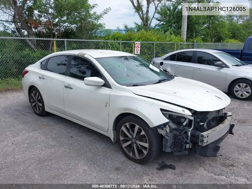 2017 Nissan Altima 2.5 Sr VIN: 1N4AL3AP1HC126005 Lot: 40366772