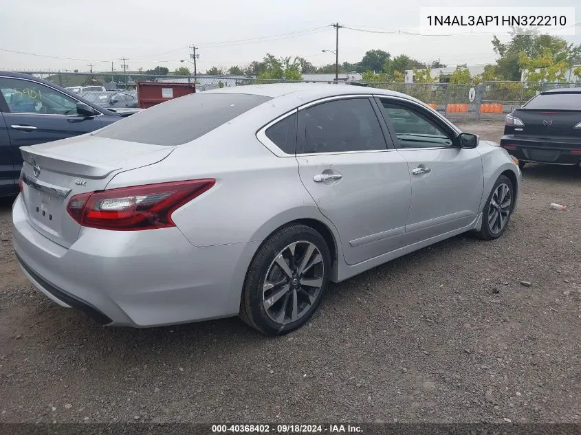 2017 Nissan Altima 2.5/S/Sv/Sl/Sr VIN: 1N4AL3AP1HN322210 Lot: 40368402