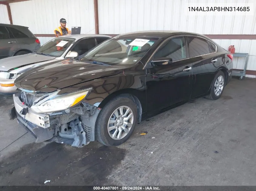 2017 Nissan Altima 2.5 S VIN: 1N4AL3AP8HN314685 Lot: 40407801