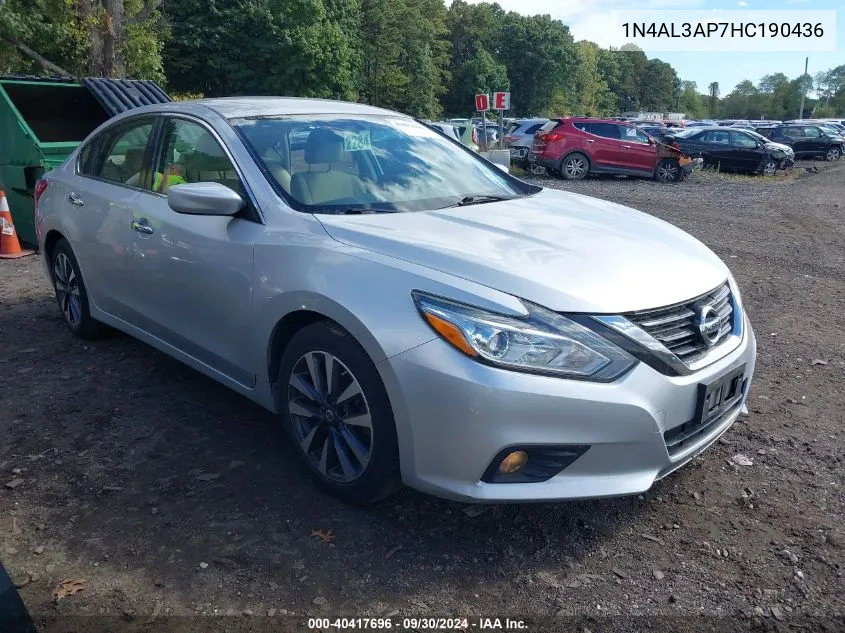 2017 Nissan Altima 2.5 Sv VIN: 1N4AL3AP7HC190436 Lot: 40417696